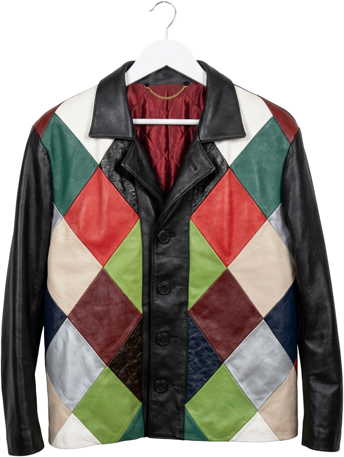 Leather harlequin jacket